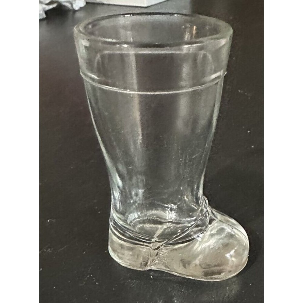 MOD DEP Glass Boot Toothpick Holder Bar Shot Vintage Italy Vase Clear
